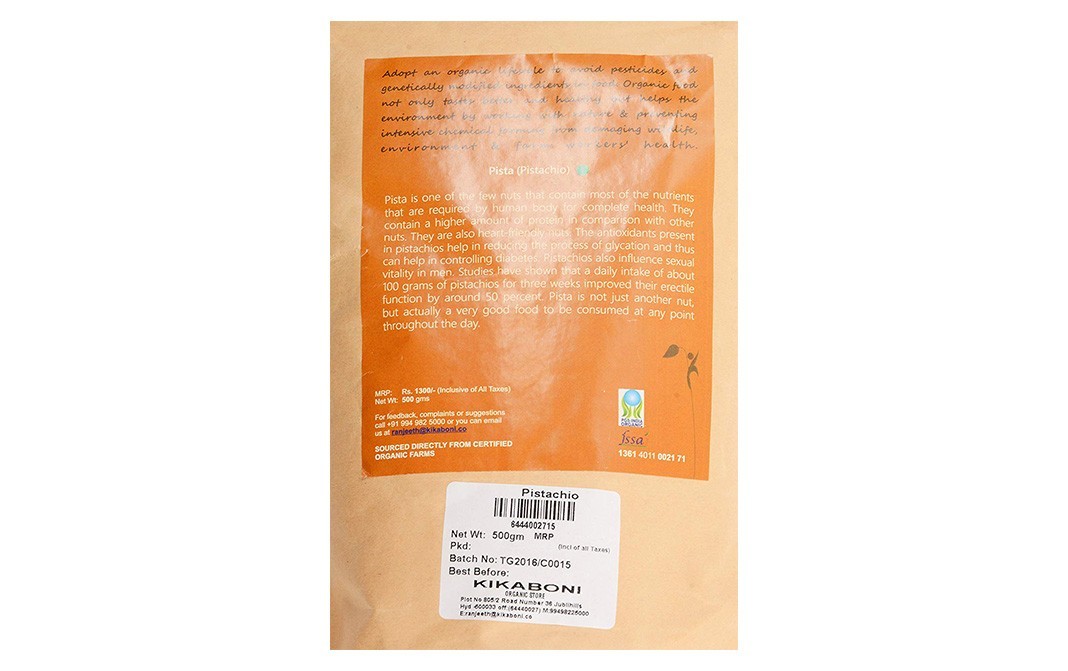 Kikaboni Salted Pistachio    Pack  500 grams